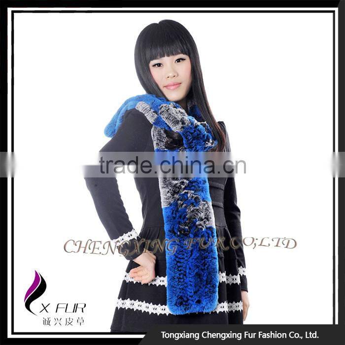 CX-S-164C High Quality Fashion Lady OEM Real Fur Scarf And Shawl 2016 For Promotional