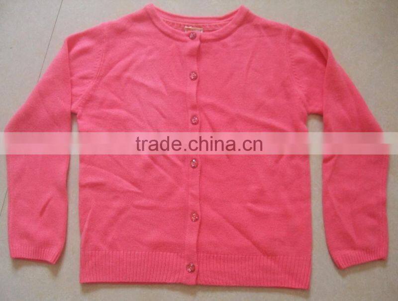 High Quality 2017 latest fashion design custom long sleeve V neck plain cardigan wool sweater design for girlBKN5300)