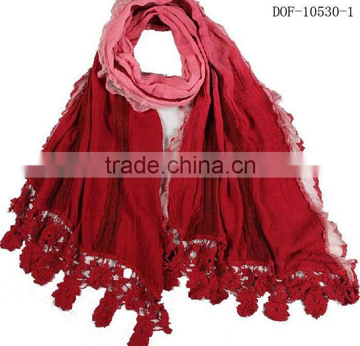Fashion lace popular scarf for fall&spring
