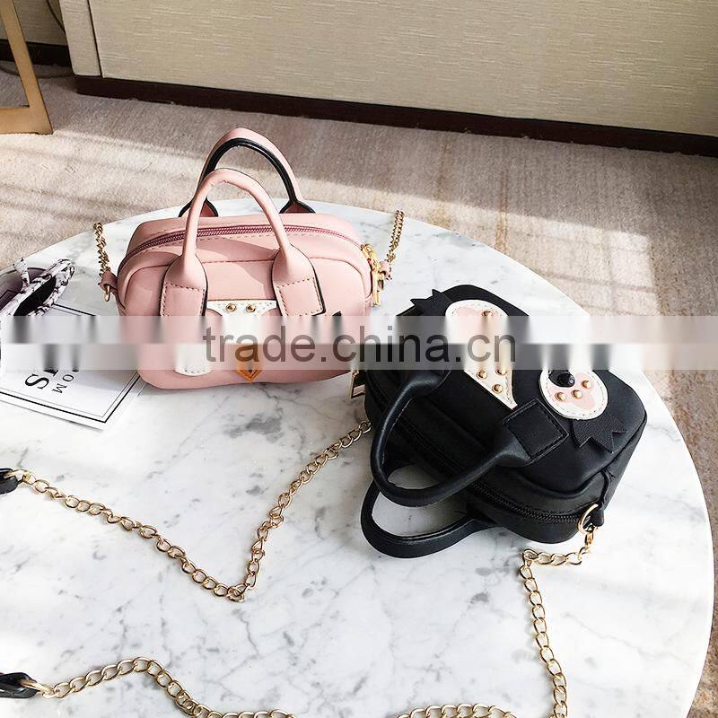 black cute animal handbag girl fashion small bags leather shoulder long strap sling cross body bag