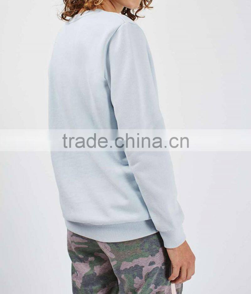Wholesale plain crewneck sweatshirt pullover sweat shirt women 2016