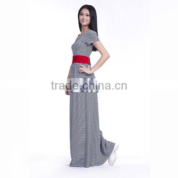 latest dress designs photos fashion 2017 long stripe dress