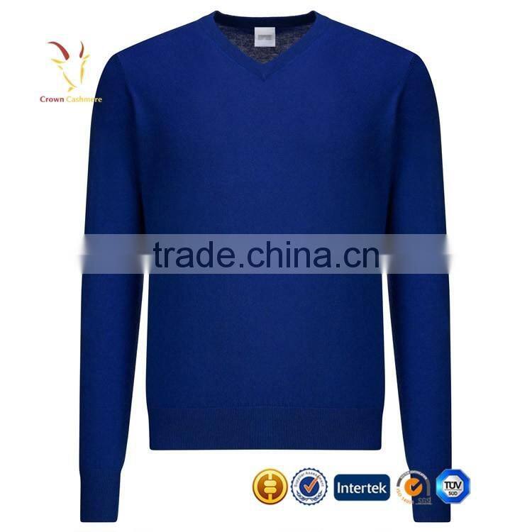 Latest Design Men Blue Cashmere Sweater Pullover Wool Sweater For Men
