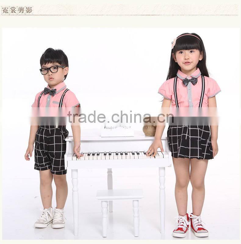2017 New trendy fashion kids kindergarten school uniforms design