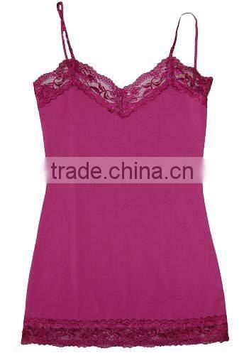 ladies sexy cotton lace cami top