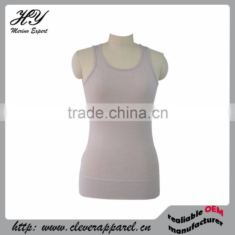 Best-selling superfine merino wool women sportswear vest tank tops