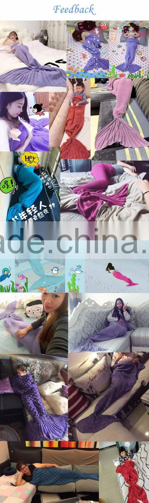 YIYU 2017 ugly christmas kids and adults knitted mermaid tail blankets
