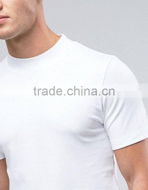 Comfortable slim fit high quality o neck short sleeve white t-shirt for men