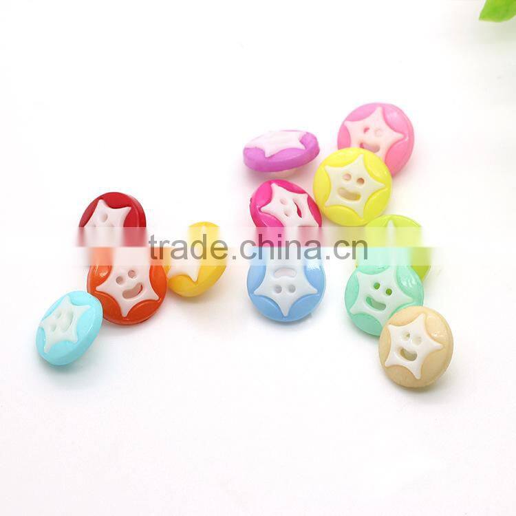 Fashion Cheap 14mm Children Smile Colored Resin Decorative Clothing Garment Buttons