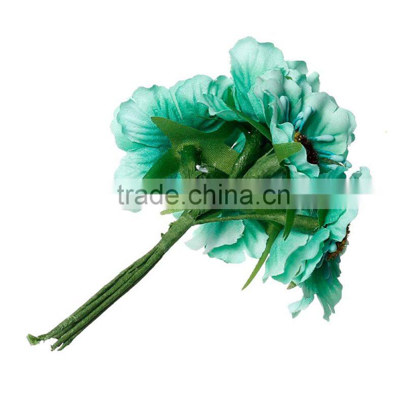 Terylene Artificial Chrysanthemum Flower Decoration Millinery Green 11.0cm(4 3/8")
