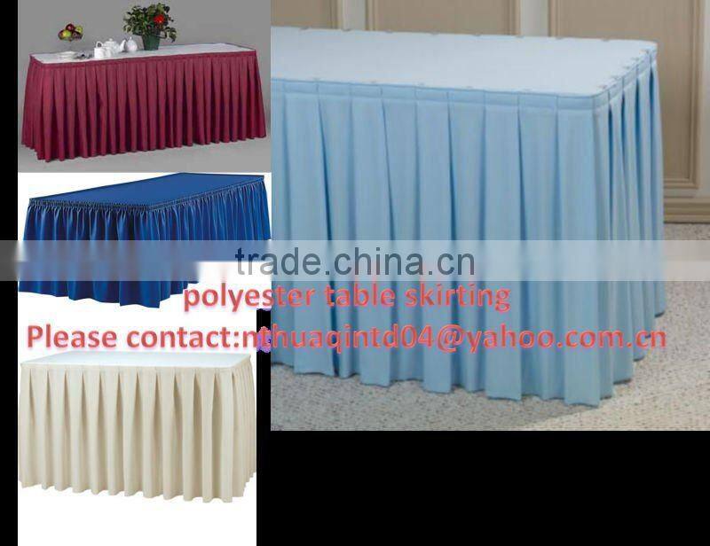 Satin table skirting table skirts for wedding and banquet hot selling table linen