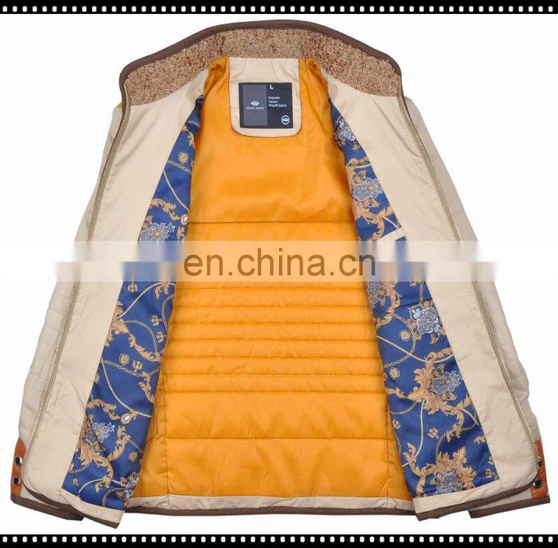 2015 fashion gentle men double insert pocket winter jacket