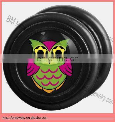 Pentagram black acrylic crazy UV ear fake plugs wholesale cheaper cheater body piercing jewelry