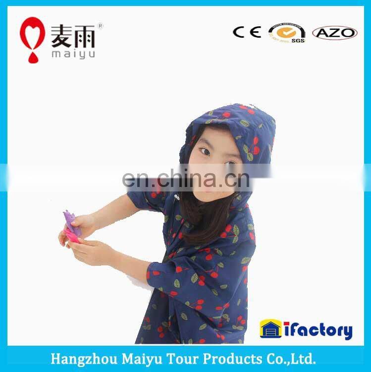 Maiyu 100% waterproof kids raincape cute with hood