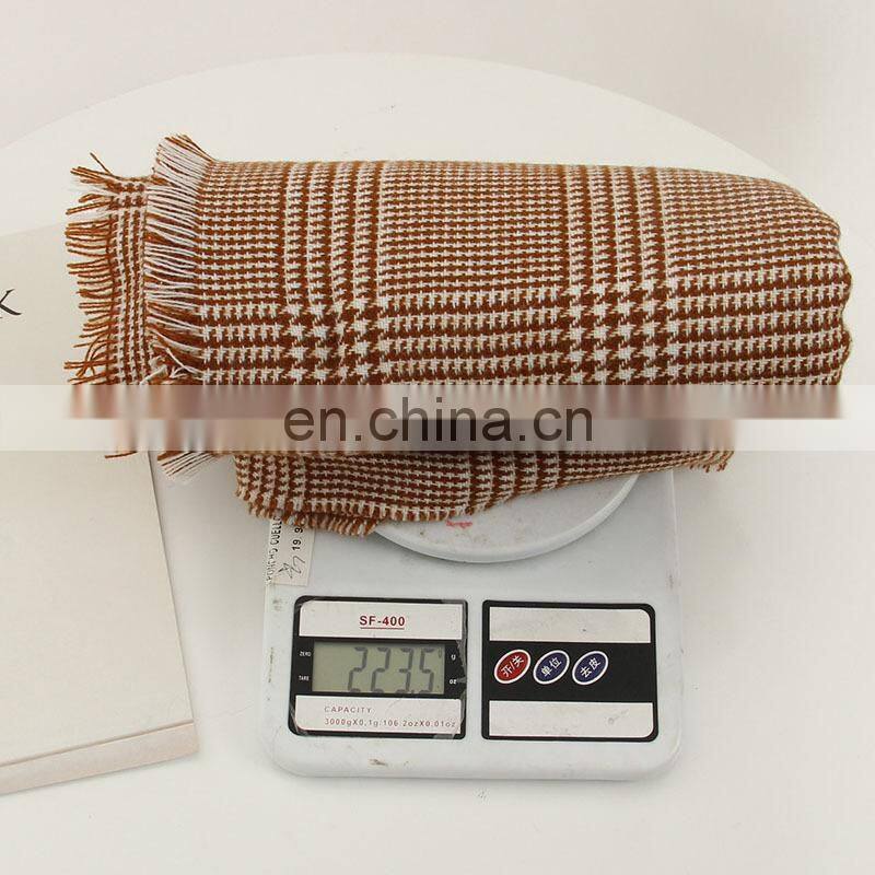 wholesale new style fashion shawl winter warm acrylic blanket women cashmere merino wool scarf