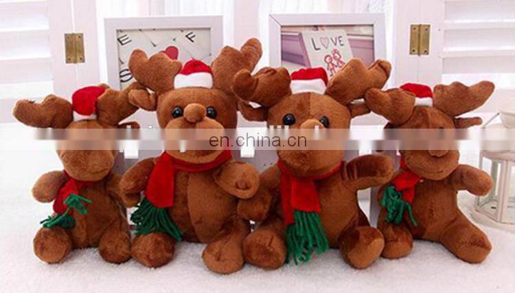 New Plush Toys Christmas Reindeer Stuffed Toys with Scarf