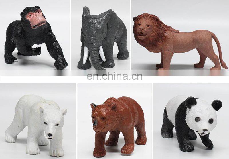 DIY hollow PVC zoo animal plastic toy for kids