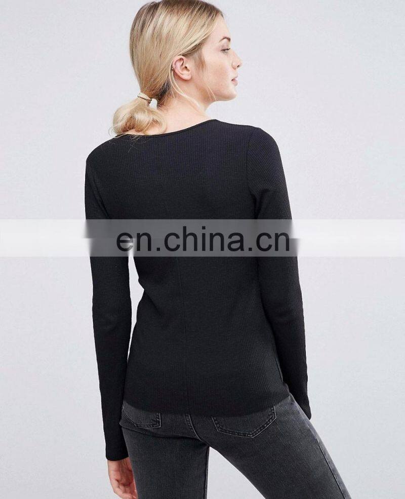 Wholesale Custom Women Appare Simple Design Back Bow Tie Longline Black White Printing Long