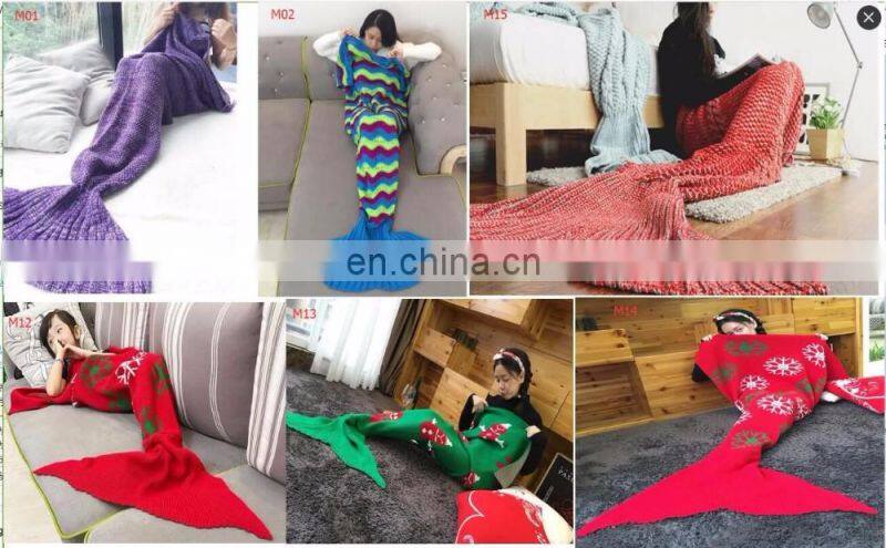 2017 Colorful Large Rainbow Mermaid Shape Blankets Fashion Adult Size Warm Crochet Blankets