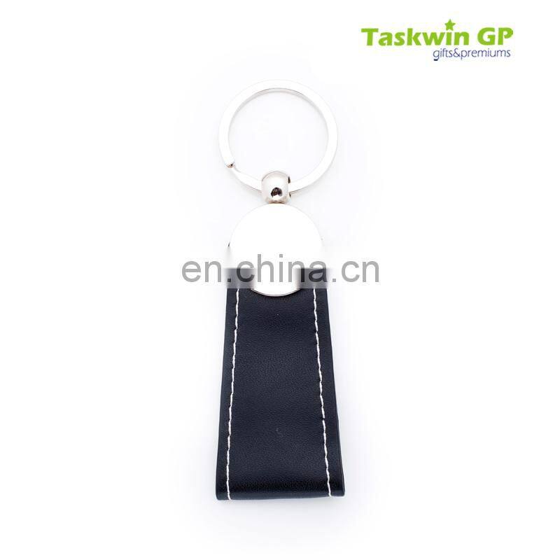 China supplier custom made leather keychains with metal charm