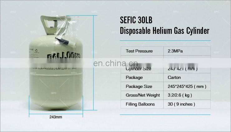 Wholesale 13.4L 30LB Steel Balloons Helium Gas Cylinder With Ribbon