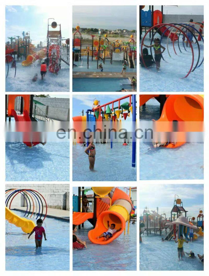 Water slide of wooden pirate ship for children and adults with water park