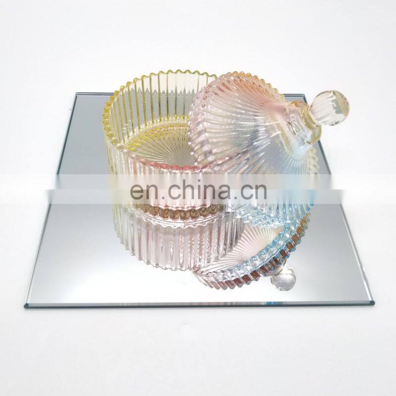 Round Mirror Candle Plate Table Centerpieces for Wedding Decoration