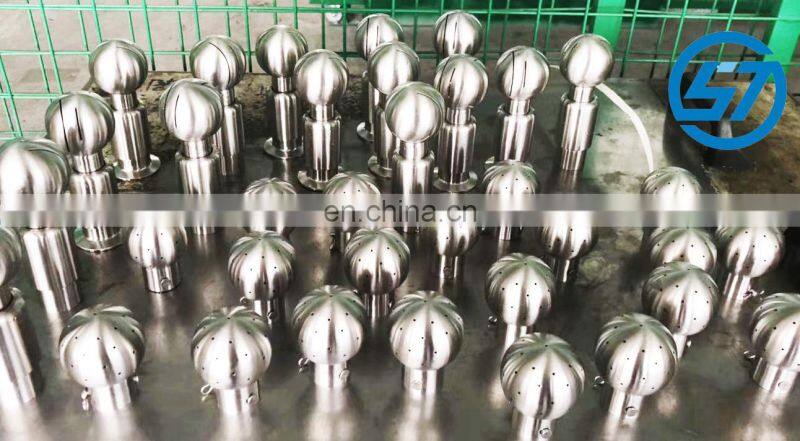 High polished SS304 1.5 inch sanitary rotating nozzle clamped static cleaning spray balls wash head for CIP cleaning