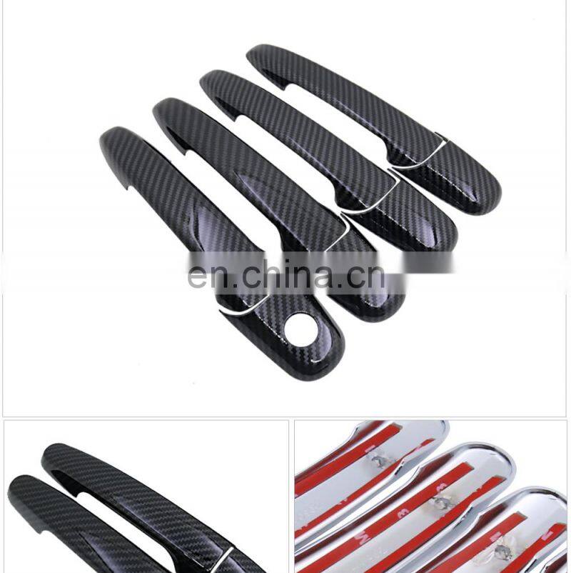Gloss Black Carbon Fiber Door Handle Cover Catch Trim Car Cap Accessories for Ford Ranger Everest 2006 2007 2008 2009 2010 2011