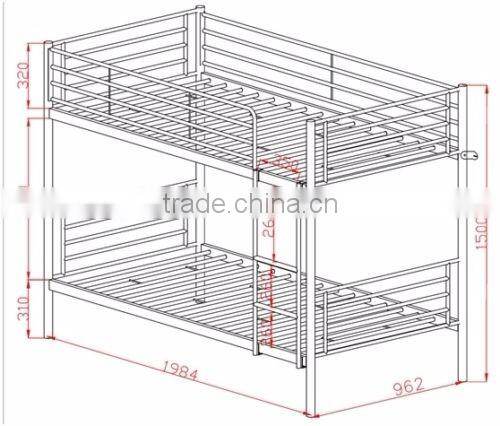 High quality school military metal bed frame separetable steel bunk bed
