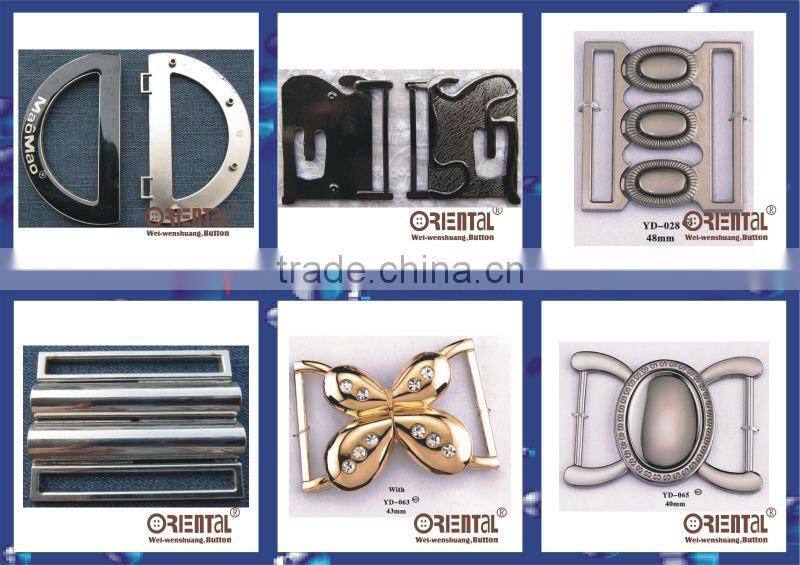 Shiny plating metal buckles for bags with logo and pattern