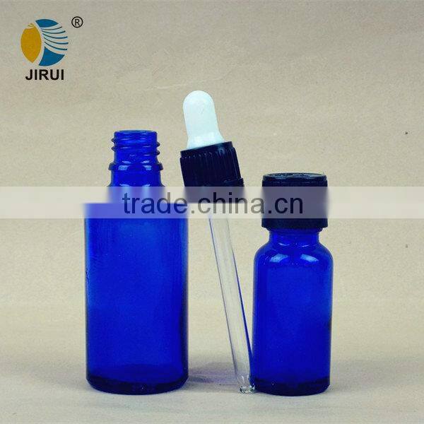 different caps blue color essential oil dropper bottle