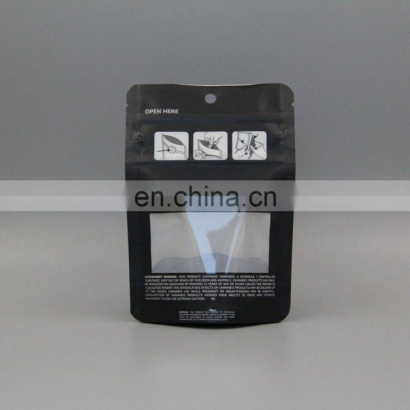 Custom Printed Plastic Smell Proof Black Zip lock 3.5g 7g Gummies Candy Packaging Bag