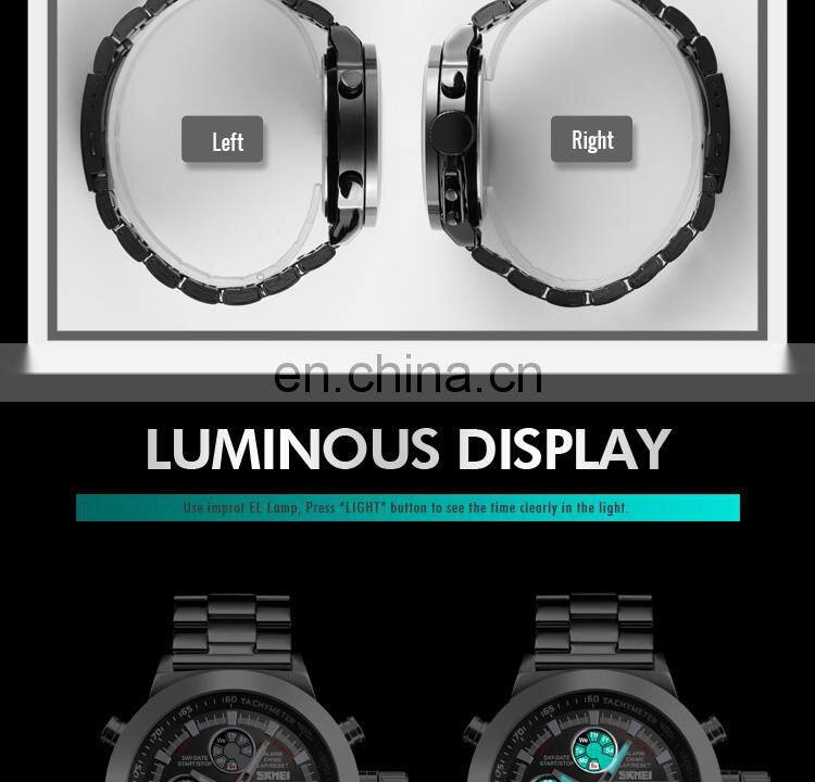 new 2019 SKMEI 1515 watches men wrist stainless steel band quartz wristwatches