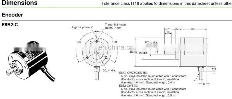 E6B2-CWZ5B 2000PPR rotary encoder PNP angle sensor
