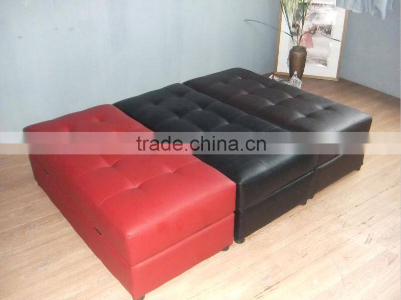 Soho Modern Contemporary Leather Sofa Stool & Ottoman With Storage