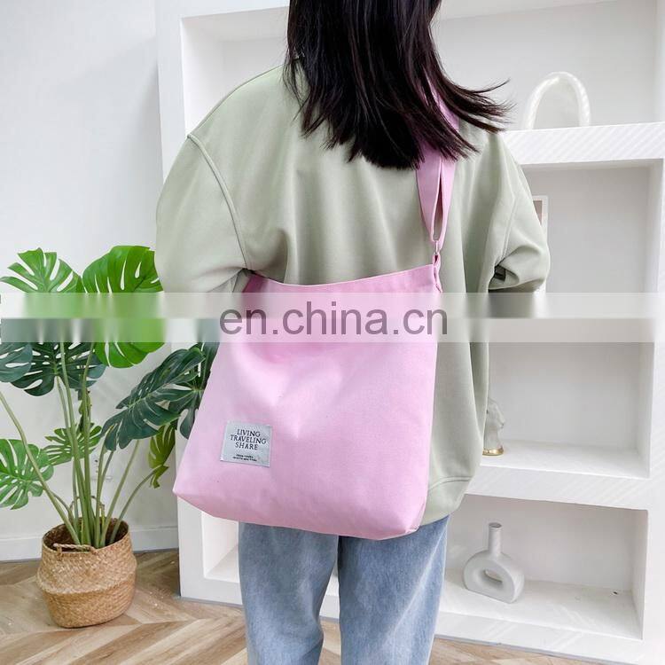 Casual Large Size 12OZ Canvas Shoulder Bag Crossbody Bag Canvas Tote Bag For Women