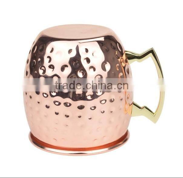 Hammered Moscow Mule Copper Mugs, Copper Moscow Mule Cups with 16Oz Capacity for Cocktail,Beer and Coffee