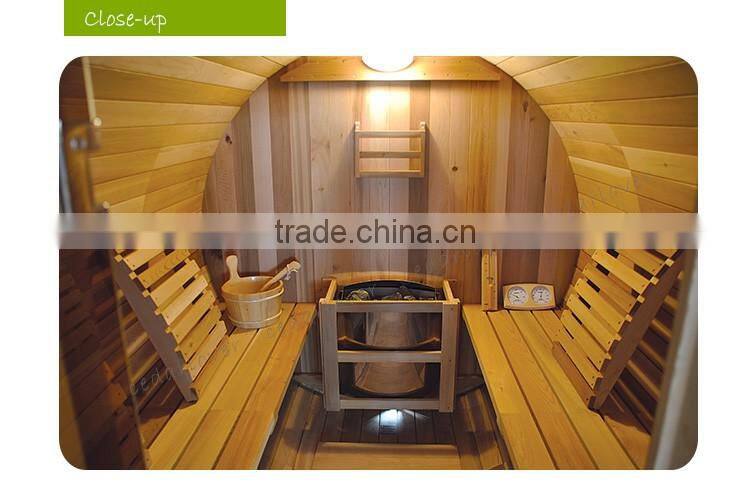 Wholesale 4-6 person outdoor Spa Wooden barrel sauna room