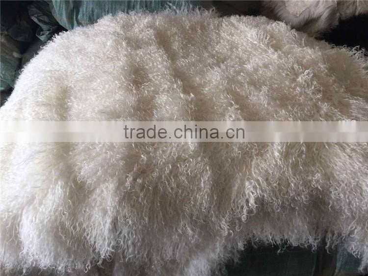 100% Long Hair Mongolian Lamb Fur Skin / Sheep Fur Plate