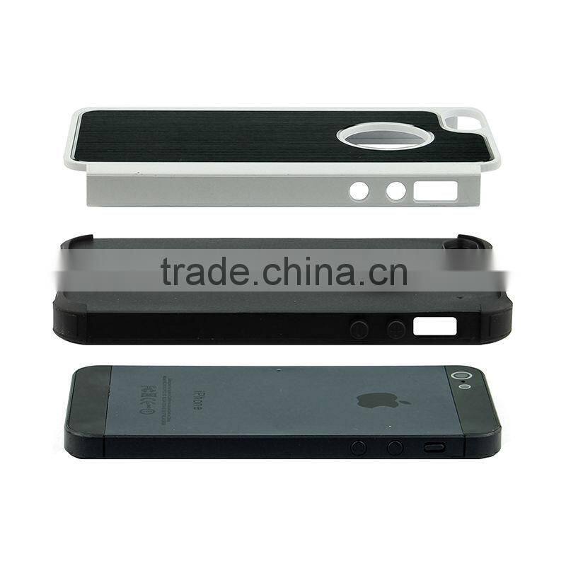 Hybrid Hard Case Rugged Rubber Armor Hybrid Aluminum and TPU Hard Case for iPhone 4/4S, iPhone 5/5S