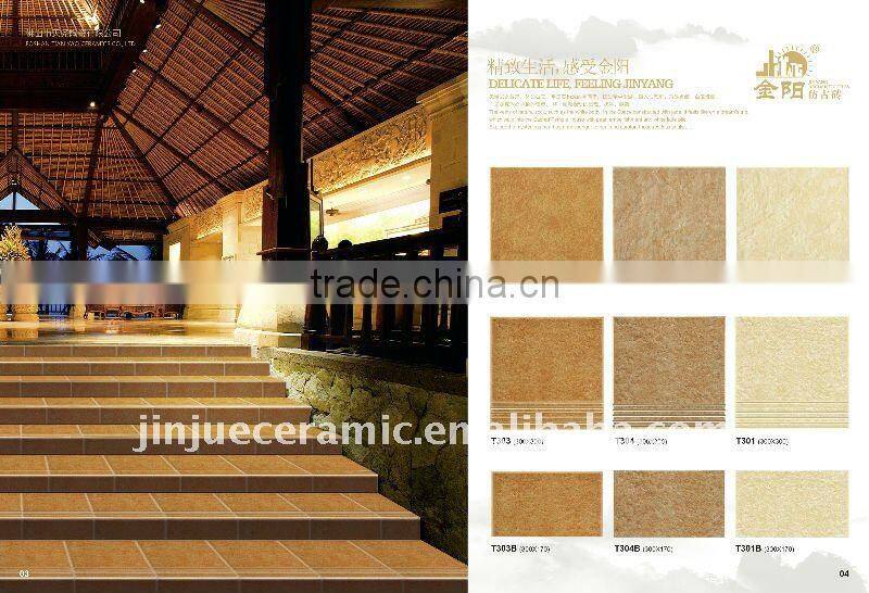300*300mm ceramic step tile(sloped with stripes)