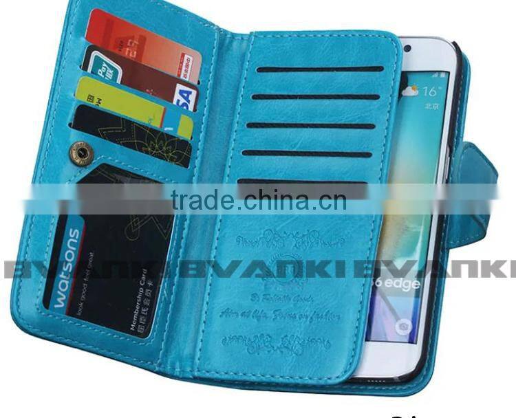 For Samsung Galaxy S6 S5 S4 S3 Flip PU Leather wallet Case mobile phone case for samsung galaxy s4 s5 s6