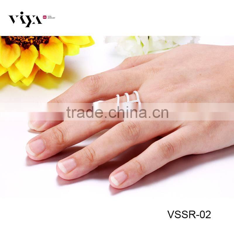 manufacturers wholesale 925 sterling silver cz design ring with PVD plating