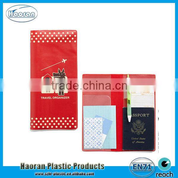 Factory Plastic passport cover, PVC passport holder wallet for travel agency promotion