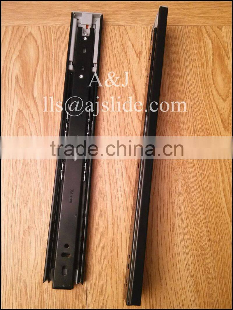 High Quality 45mm Push Open Full Extension Ball Bearing drawer slide