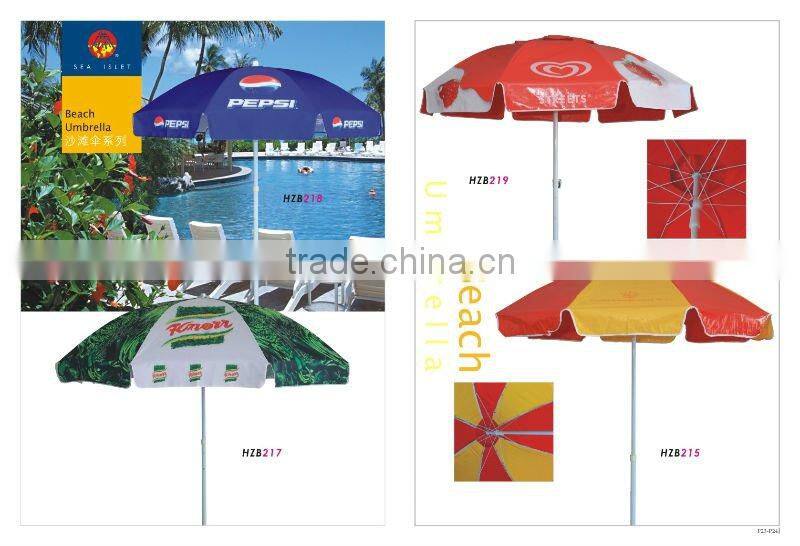 beach umbrella with printing for promotional 2m size