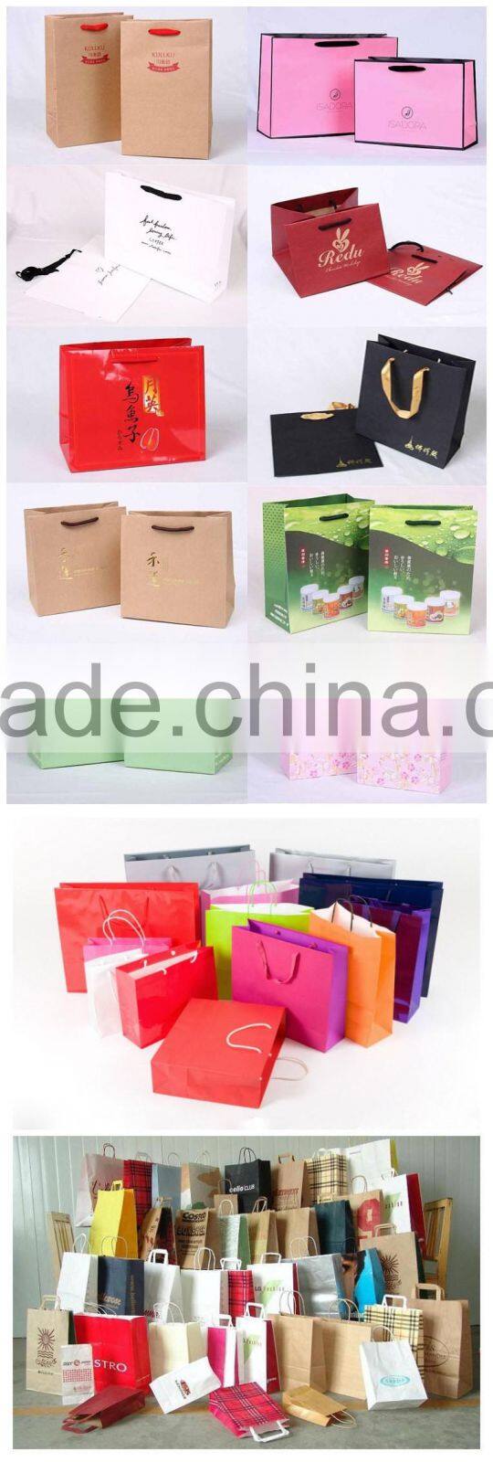 Ivory board paper /art paper bag ,shopping bags,with customized CMYK promotion bag