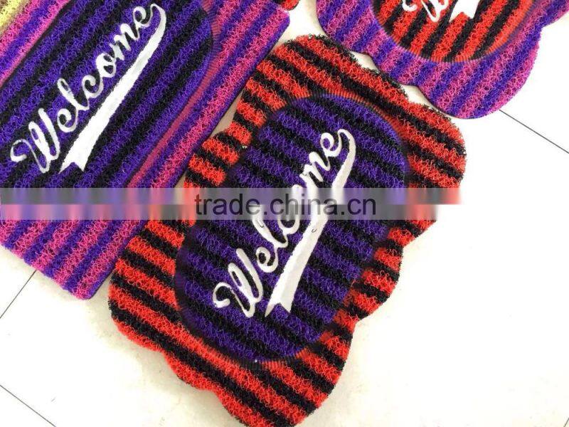 ribbed pvc coil carpet double color beautiful mat