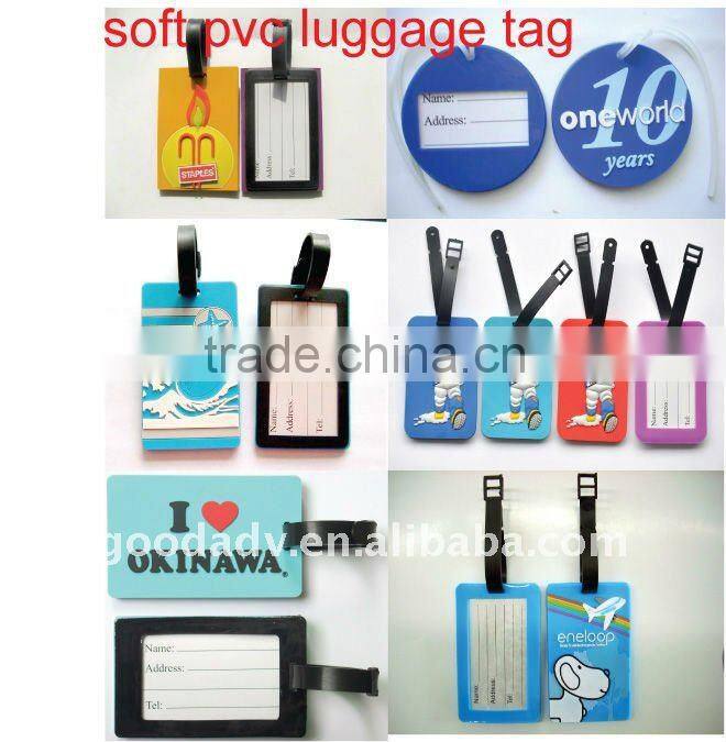 High quality soft rubber custom luggage tag for promotion